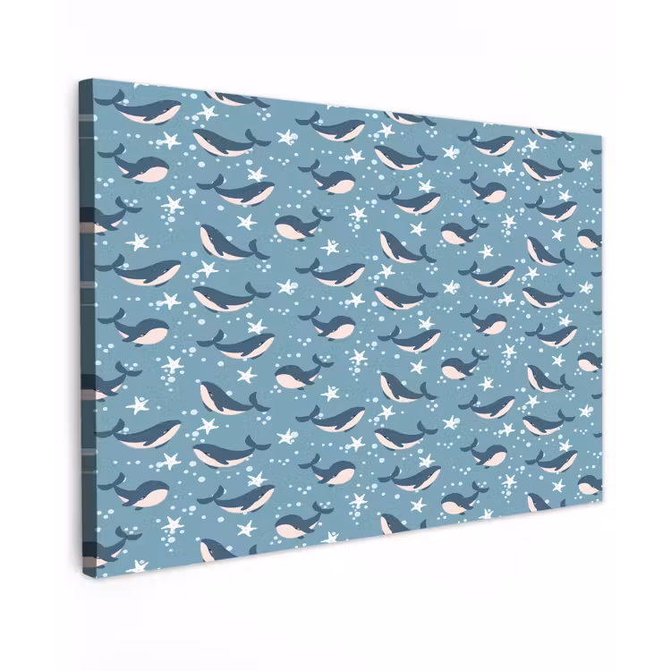 Klein - Oceaan - Walvis - Zeester Tuinposter op houten frame 2 cm dik klein 845 -3d