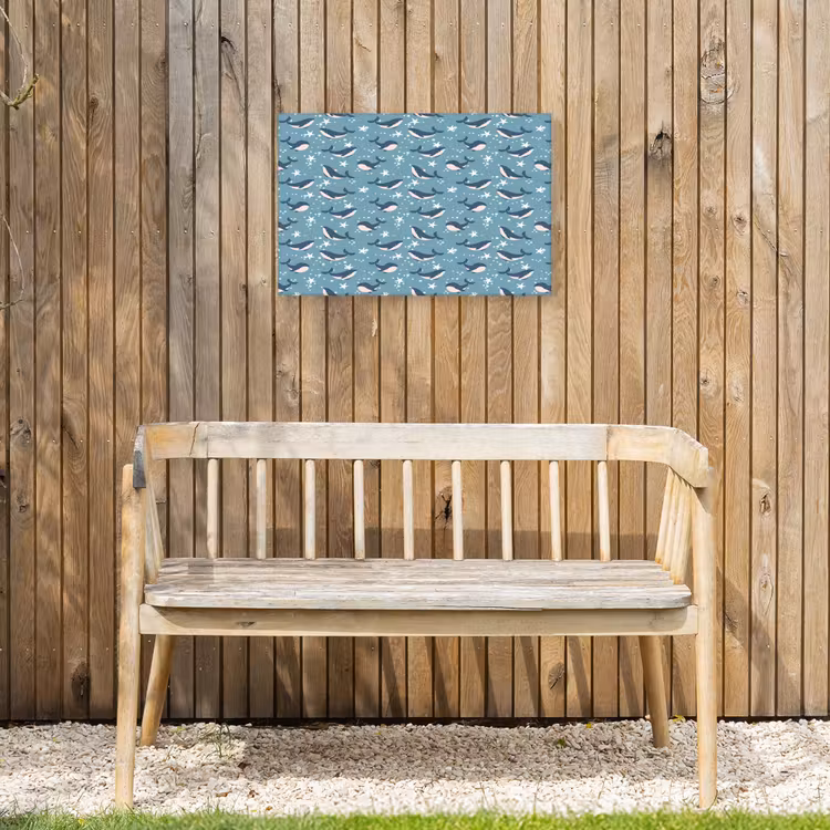 Klein - Oceaan - Walvis - Zeester Tuinposter op houten frame 2 cm dik klein 845 -sfeer4