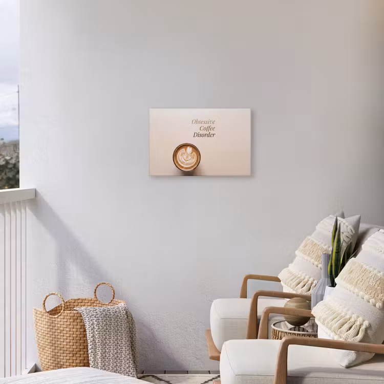 Koffie - Obessive Coffee Disorder - Beige Tuinposter op houten frame 2 cm dik klein -sfeer1