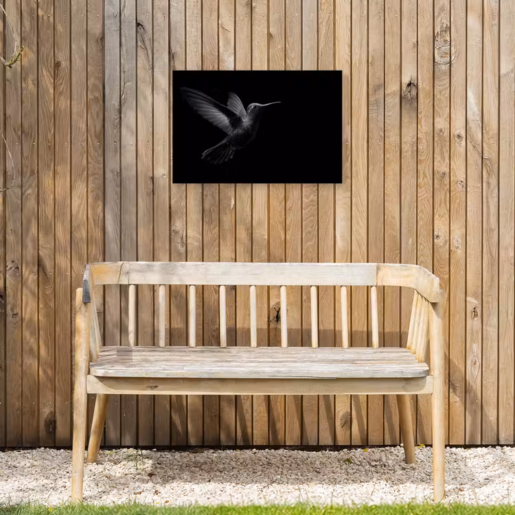 Kolibrie - Zwart - Dieren Tuinposter op houten frame 2 cm dik klein -sfeer4