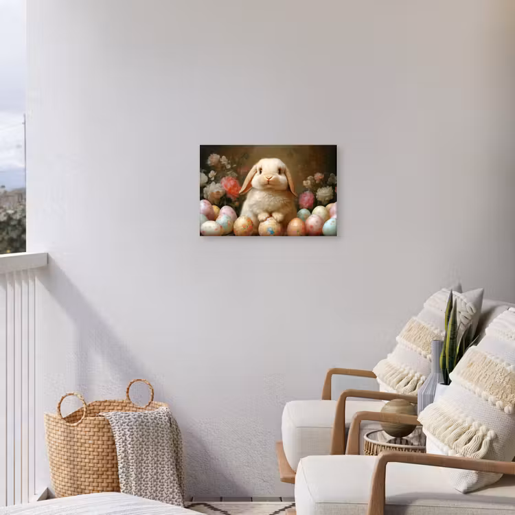 Konijn - Paaseieren - Stilleven Tuinposter op houten frame 2 cm dik klein -sfeer1