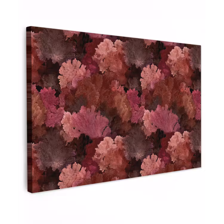 Koraal - Textuur - Kleurrijk Tuinposter op houten frame 2 cm dik klein 845 -3d