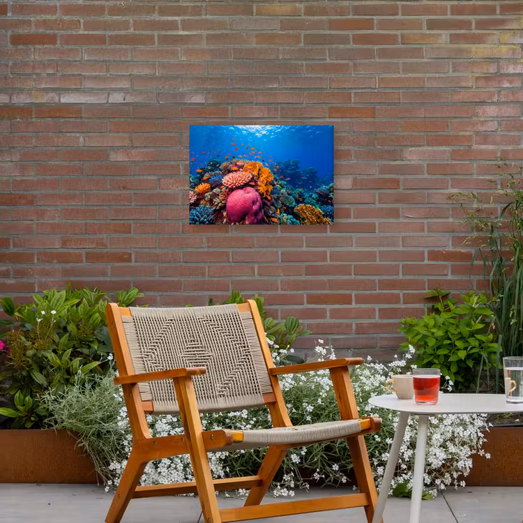 Koraal - Vissen - Oceaan - Natuur - Kleurrijk Tuinposter op houten frame 2 cm dik klein -sfeer3