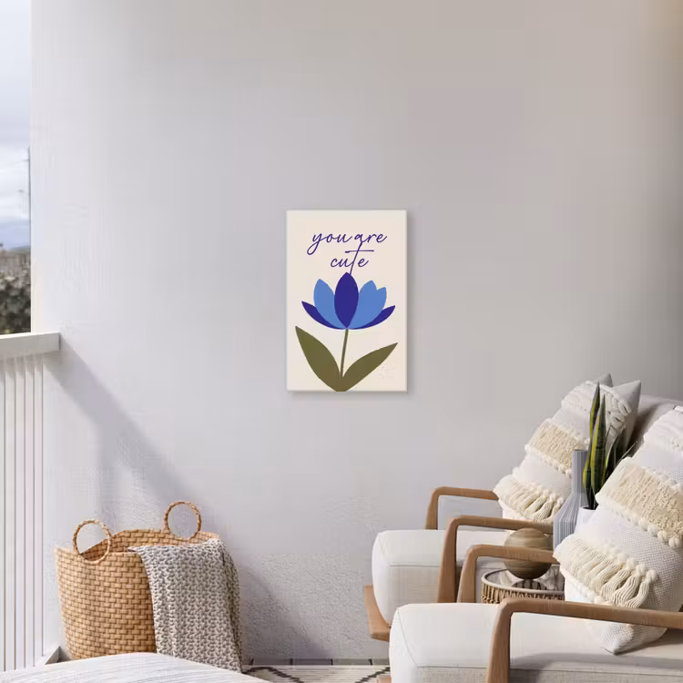 Korenbloem - Valentijn - Bloem - Blauw Tuinposter op houten frame 2 cm dik klein -sfeer1