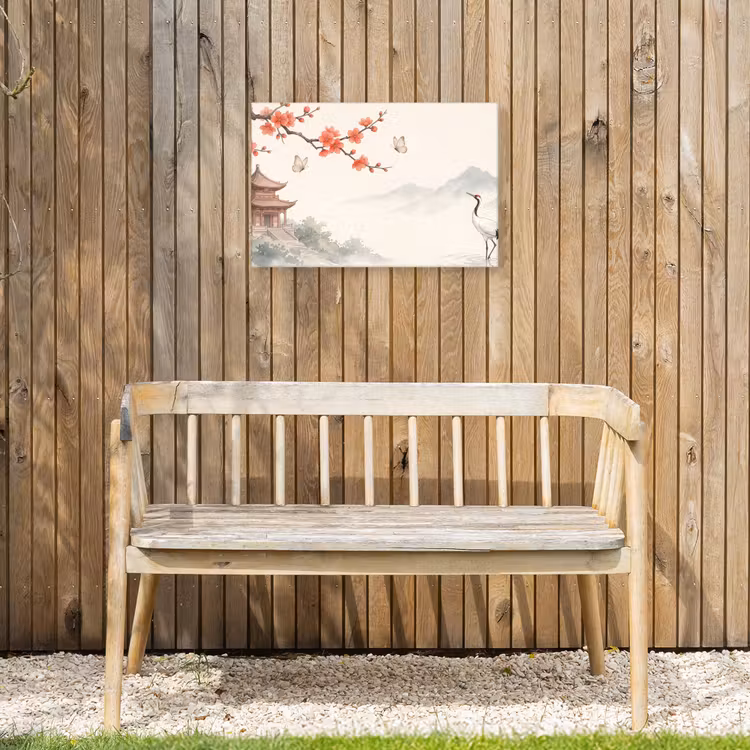Kraanvogel - Azië - Klassiek Tuinposter op houten frame 2 cm dik klein -sfeer4