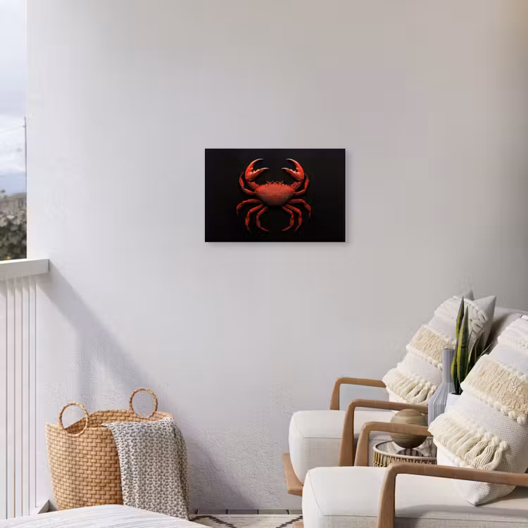 Krab - Rood - Vissen - Schaaldieren Tuinposter op houten frame 2 cm dik klein -sfeer1