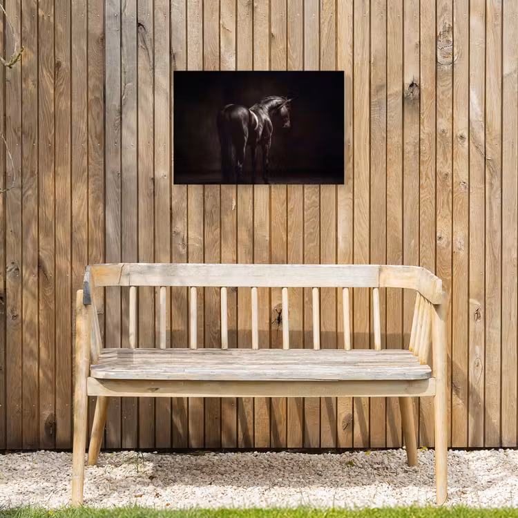 Krachtig - Paard - Donker Tuinposter op houten frame 2 cm dik klein -sfeer4