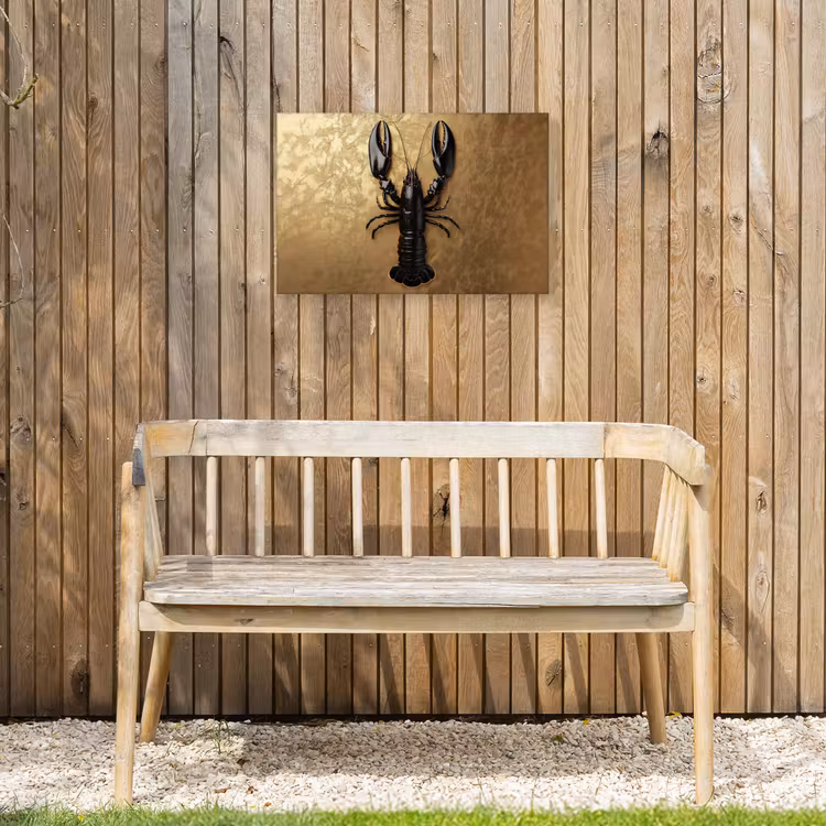 Kreeft - Zwart - Goud - Luxe Tuinposter op houten frame 2 cm dik klein -sfeer4