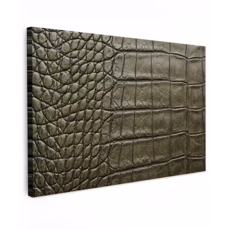Krokodillenleer - Structuur - Groen Tuinposter op houten frame 2 cm dik klein -3d
