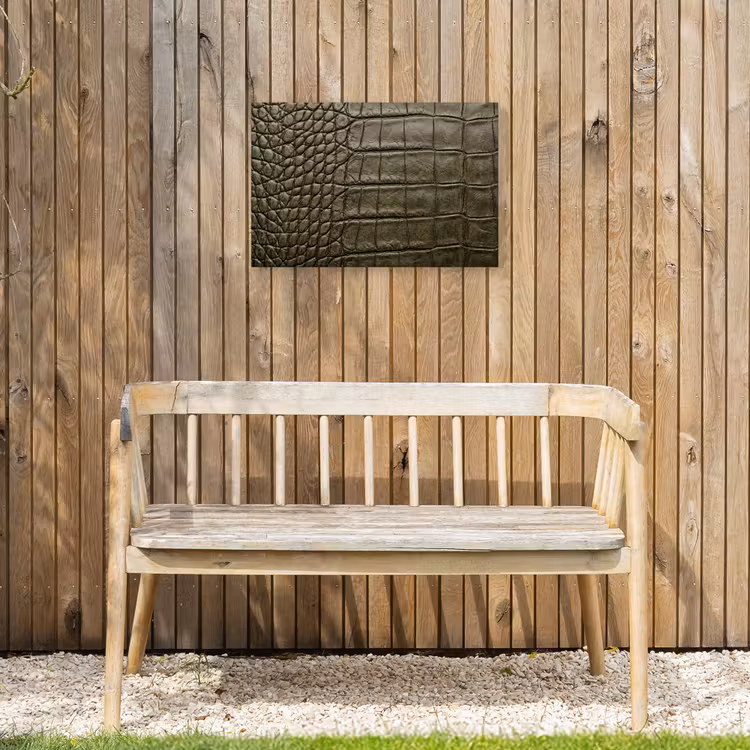 Krokodillenleer - Structuur - Groen Tuinposter op houten frame 2 cm dik klein -sfeer4