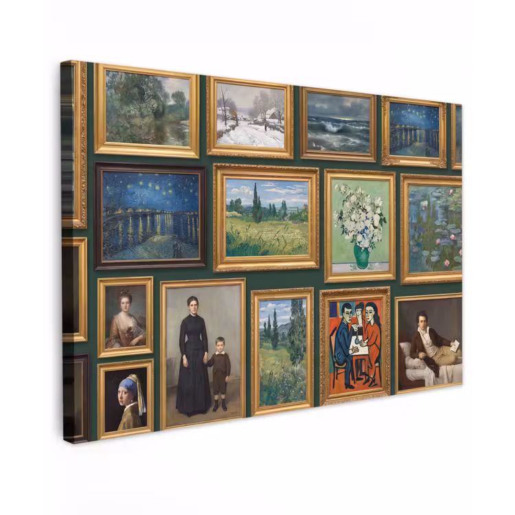 Kunst - Schilderijen - Collectie - Klassiek - Groen Tuinposter op houten frame 2 cm dik klein -3d