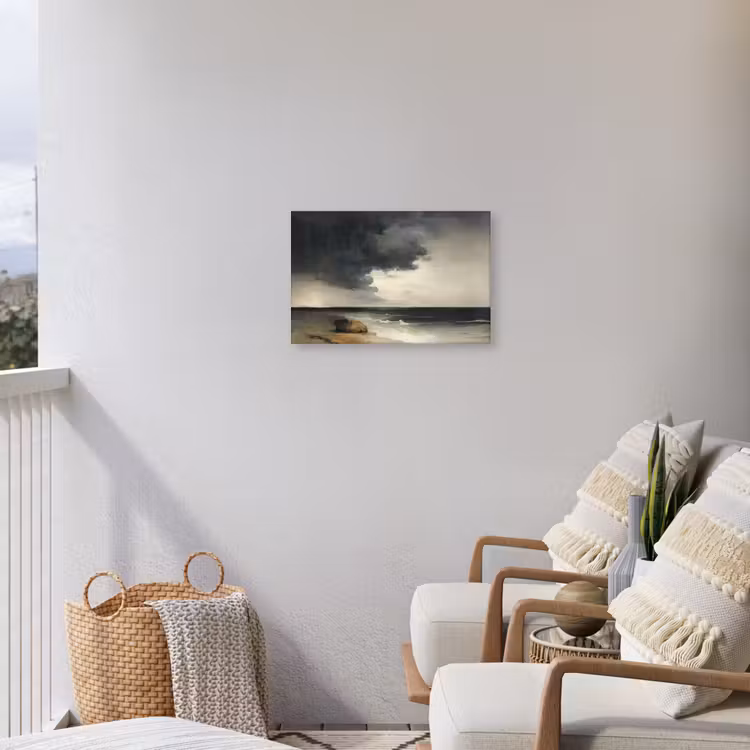Kust - Golven - Rots - Storm Tuinposter op houten frame 2 cm dik klein -sfeer1