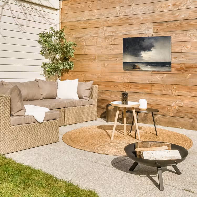 Kust - Golven - Rots - Storm Tuinposter op houten frame 2 cm dik klein -sfeer2