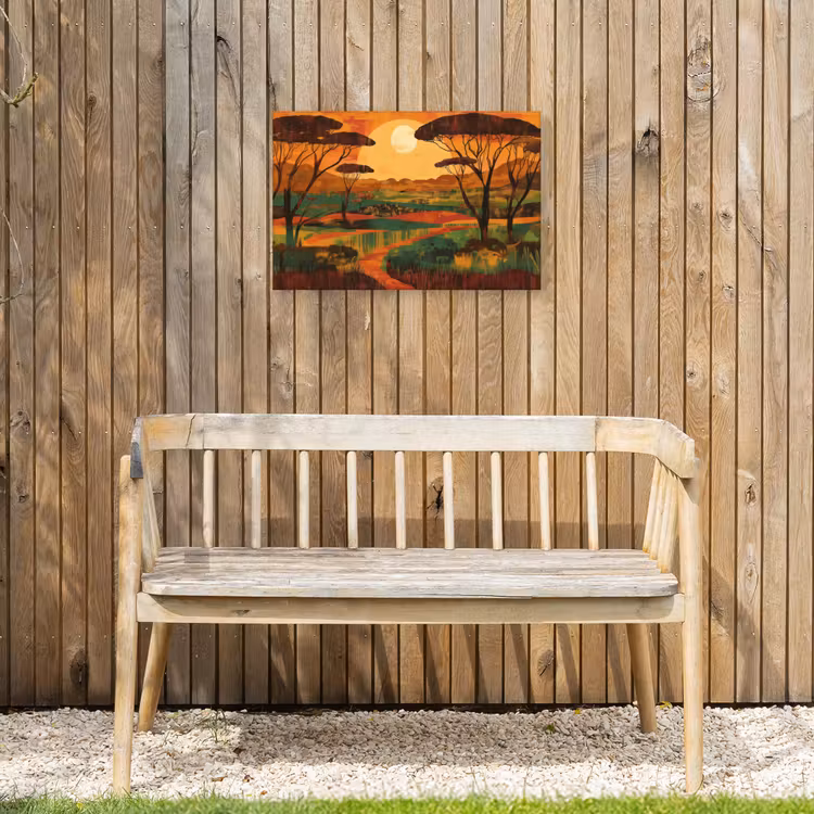 Landschap - Afrikaans - Zon Tuinposter op houten frame 2 cm dik klein -sfeer4