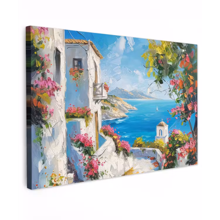 Landschap - Bloemen - Natuur - Zomer Tuinposter op houten frame 2 cm dik klein -3d
