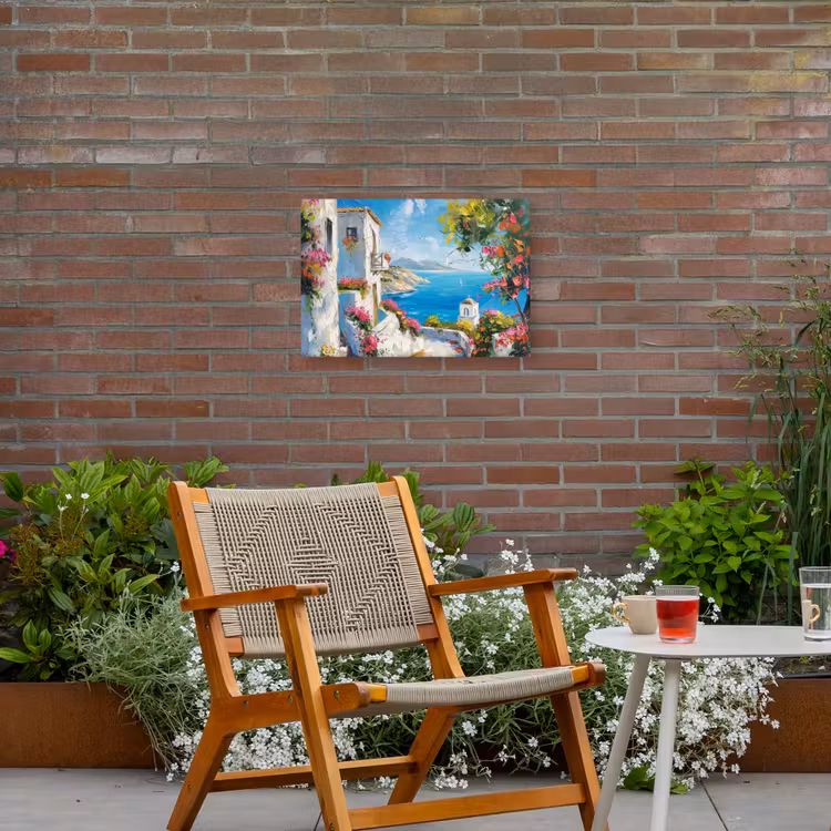 Landschap - Bloemen - Natuur - Zomer Tuinposter op houten frame 2 cm dik klein -sfeer3