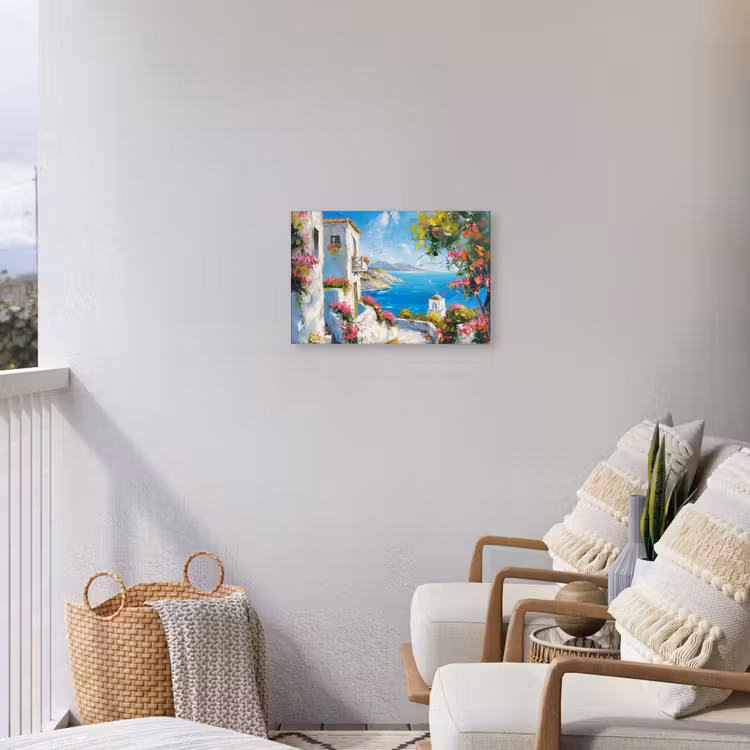 Landschap - Bloemen - Natuur - Zomer Tuinposter op houten frame 2 cm dik klein -sfeer1