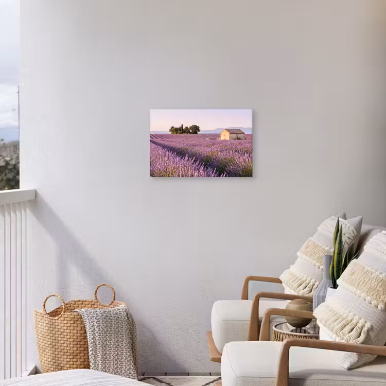 Lavendel - Landschap - Sereen - Paars Tuinposter op houten frame 2 cm dik klein -sfeer1