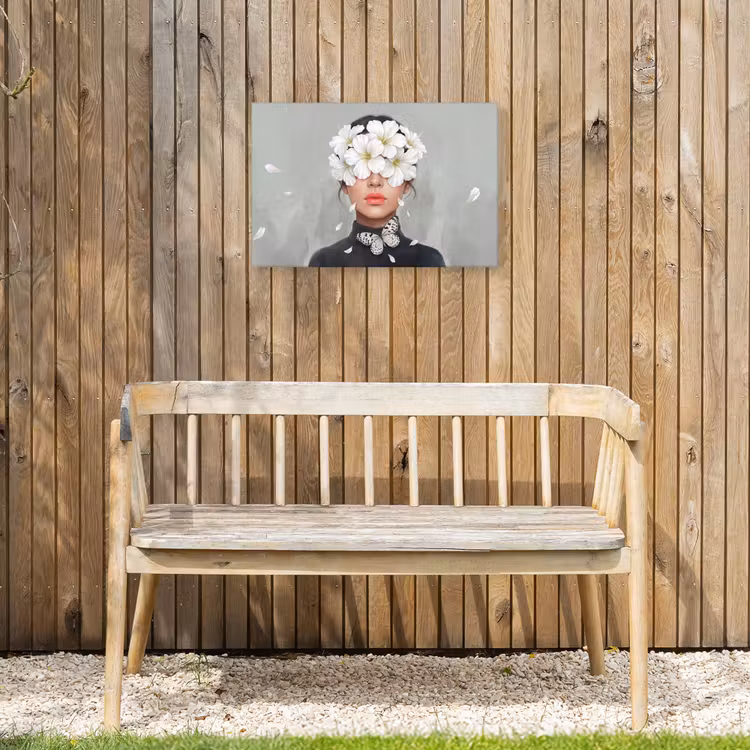 Lelies - Portret - Wit Tuinposter op houten frame 2 cm dik klein -sfeer4