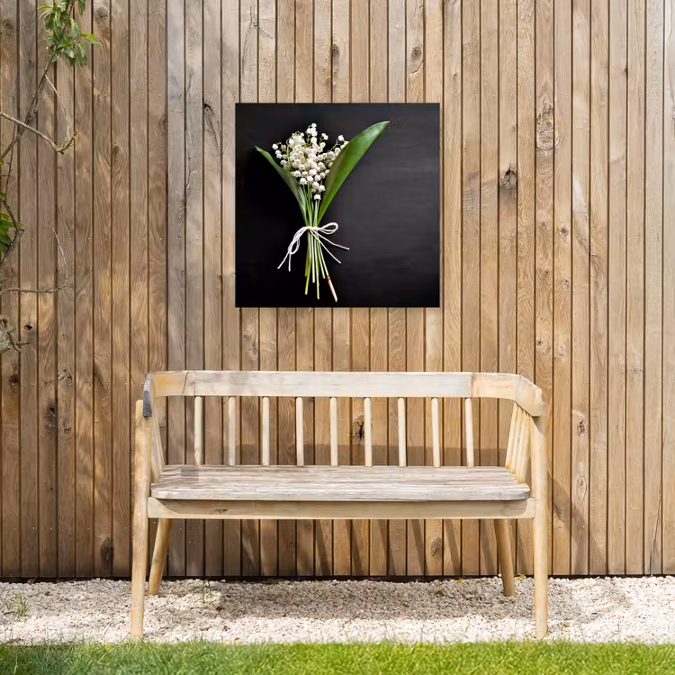 Lelietjes van dalen - Bloemen - Stilleven - Flora Tuinposter op houten frame 2 cm dik middel -sfeer4
