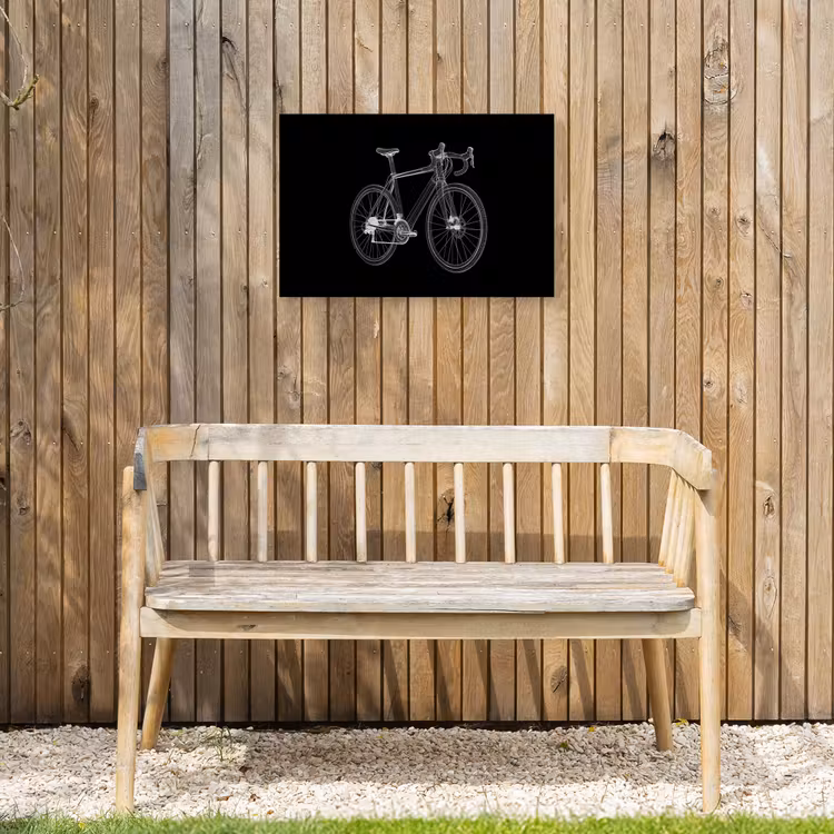 Lijnen - Illustratie - Wit Tuinposter op houten frame 2 cm dik klein -sfeer4