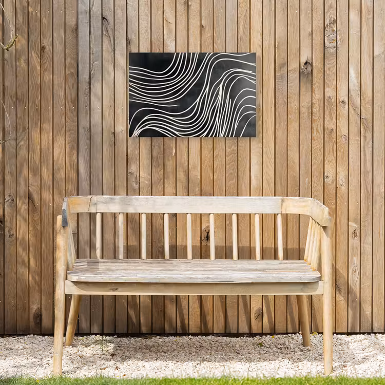 Lijnen - Patroon - Abstract - Wit Tuinposter op houten frame 2 cm dik klein -sfeer4