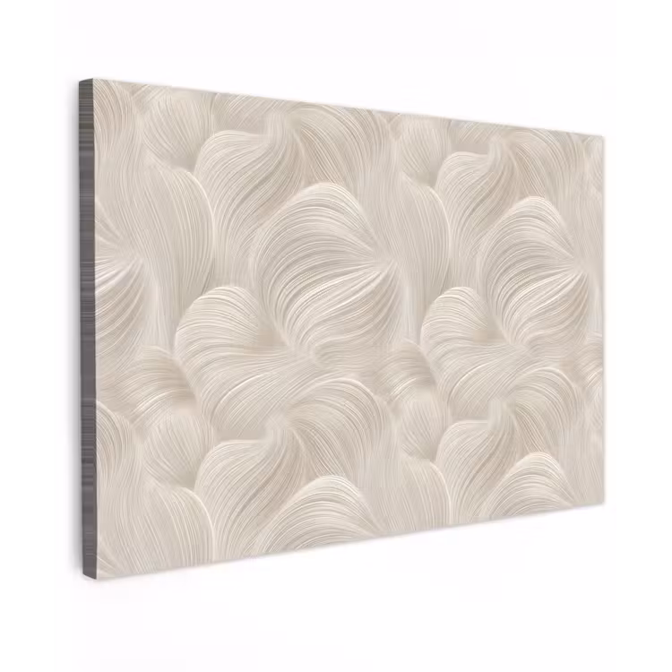 Lijnen - Waaier - Beige Tuinposter op houten frame 2 cm dik klein 845 -3d