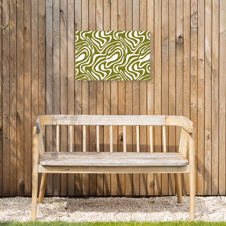 Lijnpatroon - Groen - Organisch Tuinposter op houten frame 2 cm dik klein 845 -sfeer4