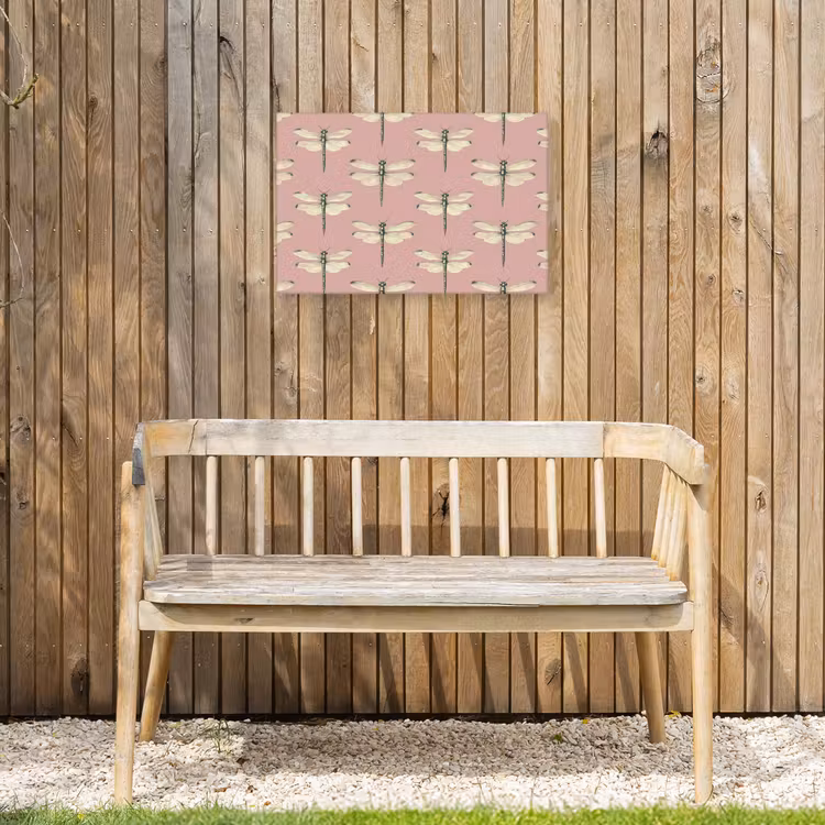 Lillibellen - Patroon - Roze Tuinposter op houten frame 2 cm dik klein 845 -sfeer4