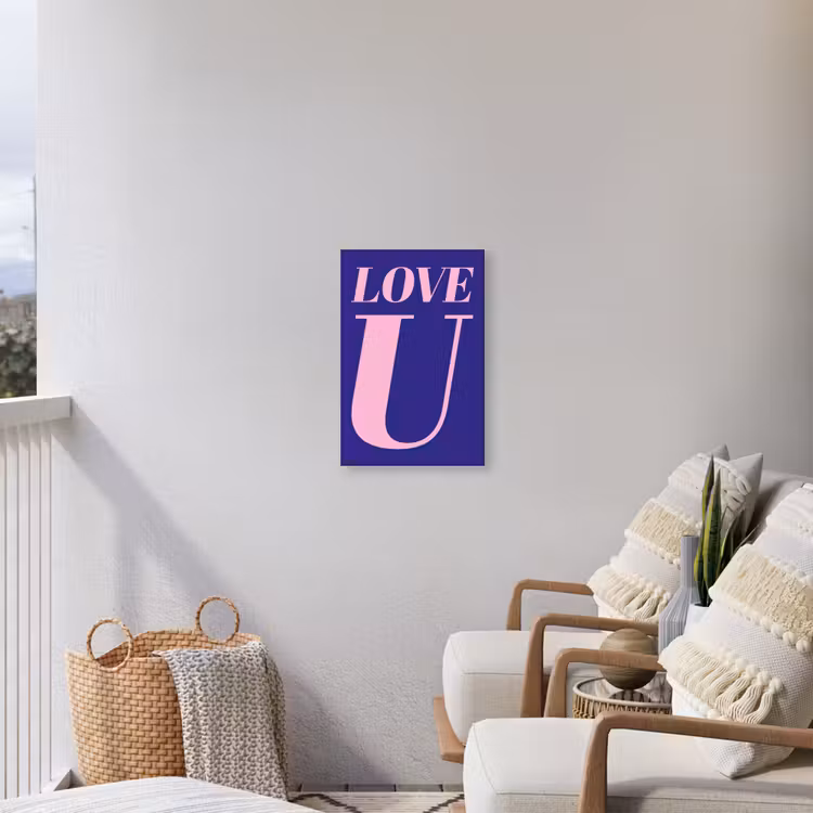 Love - Blauw - Valentijn Tuinposter op houten frame 2 cm dik klein -sfeer1