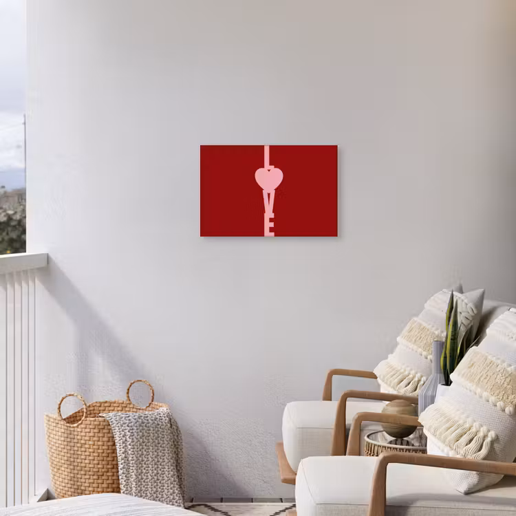 Love - Hart - Rood Tuinposter op houten frame 2 cm dik klein -sfeer1