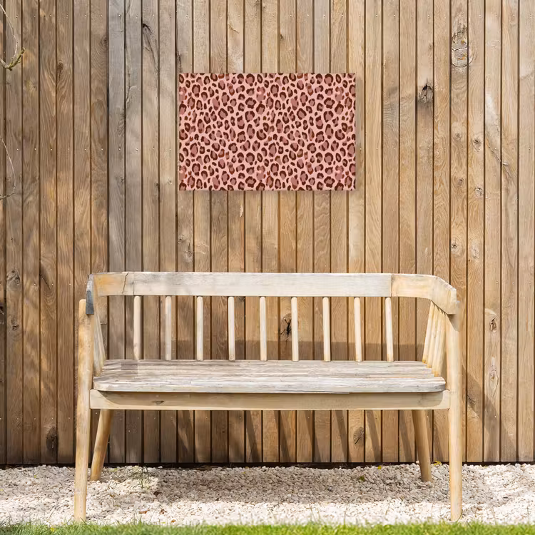 Luipaard - Patroon - Roze Tuinposter op houten frame 2 cm dik klein 845 -sfeer4