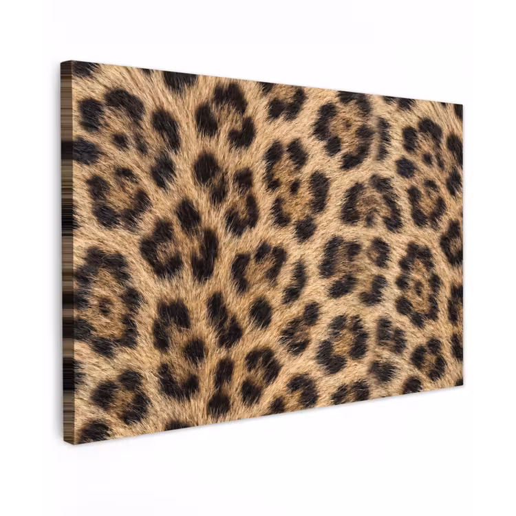 Luipaard - Vacht - Klassiek - Bruin Tuinposter op houten frame 2 cm dik klein -3d