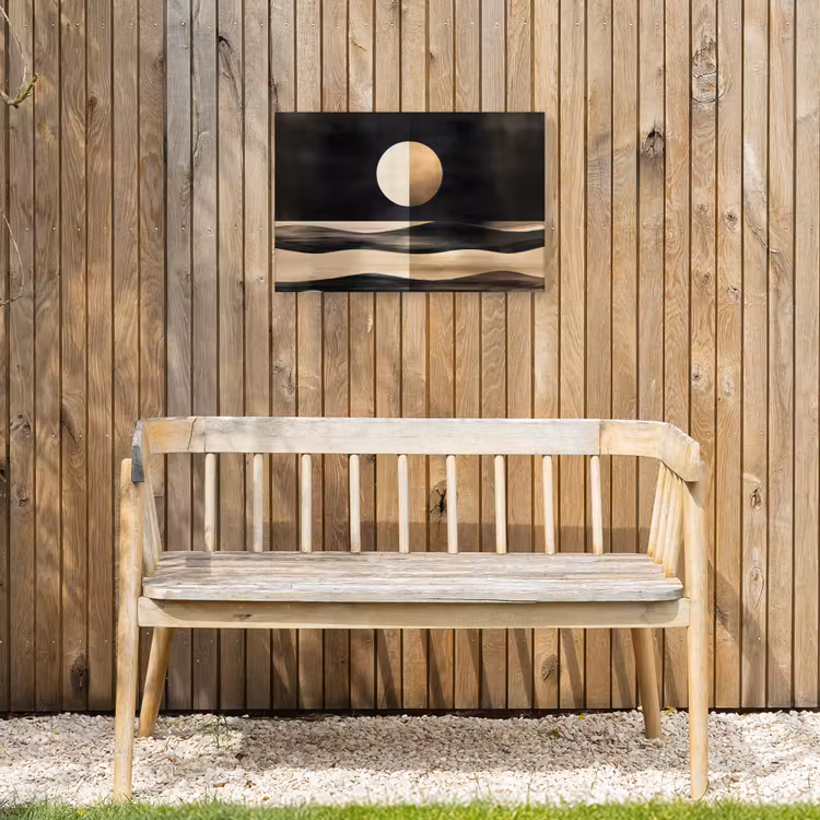 Maan - Cirkel - Goud Tuinposter op houten frame 2 cm dik klein -sfeer4