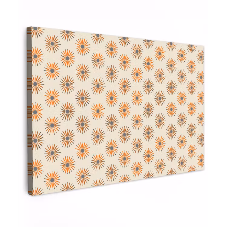 Madelief - Patroon - Oranje Tuinposter op houten frame 2 cm dik klein 845 -3d