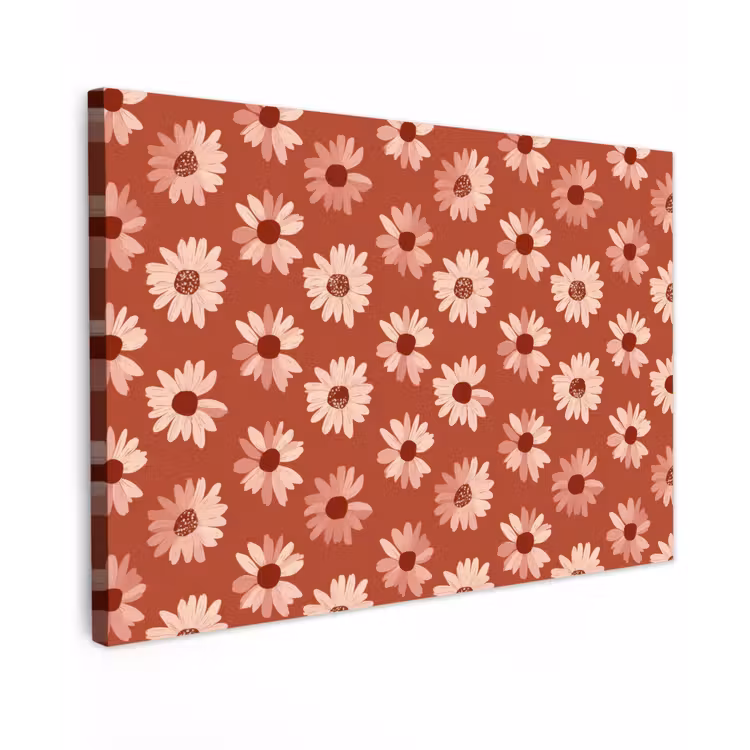 Madelief - Retro - Terracotta Tuinposter op houten frame 2 cm dik klein 845 -3d