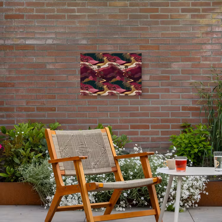 Magisch - Palmbomen - Goud Tuinposter op houten frame 2 cm dik klein 845 -sfeer3