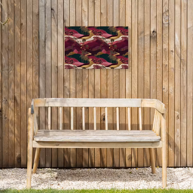 Magisch - Palmbomen - Goud Tuinposter op houten frame 2 cm dik klein 845 -sfeer4
