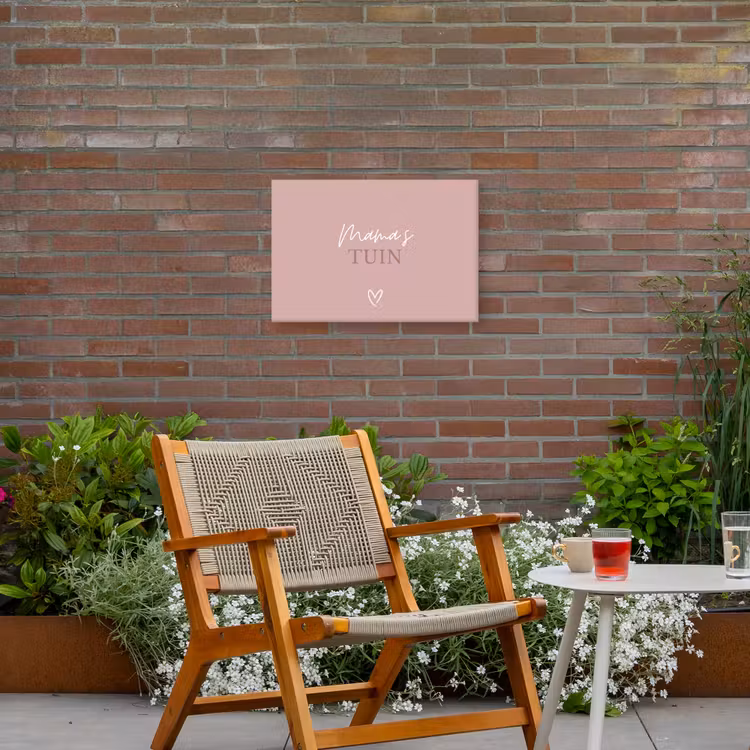 Mama's Tuin met Hart Tuinposter op houten frame 2 cm dik klein -sfeer3