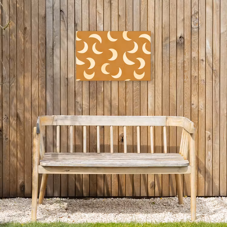 Manen - Patroon - Oker Tuinposter op houten frame 2 cm dik klein 845 -sfeer4