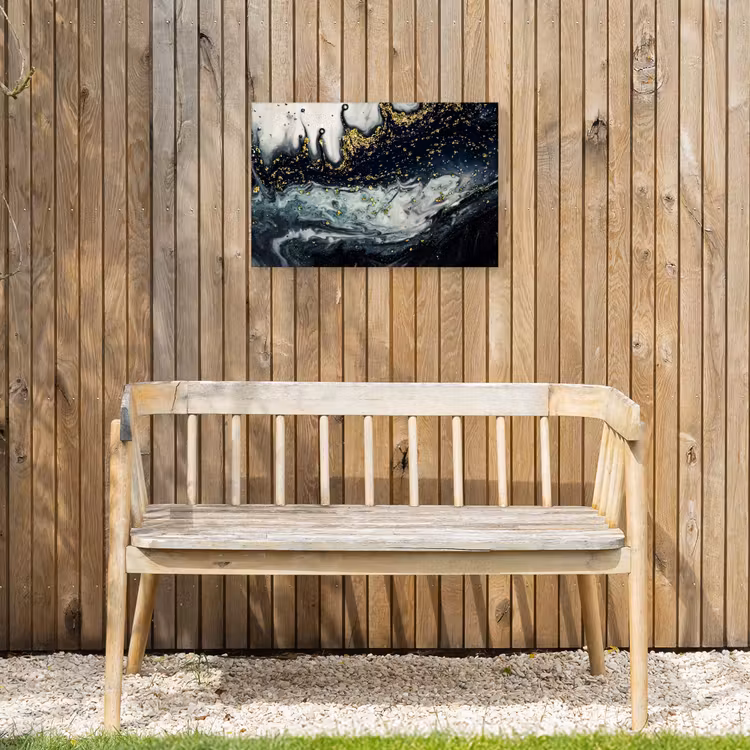 Marmer - Abstract - Goud - Luxe Tuinposter op houten frame 2 cm dik klein -sfeer4