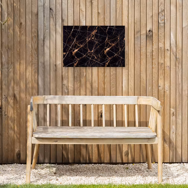 Marmer - Goud - Abstract - Zwart Tuinposter op houten frame 2 cm dik klein -sfeer4