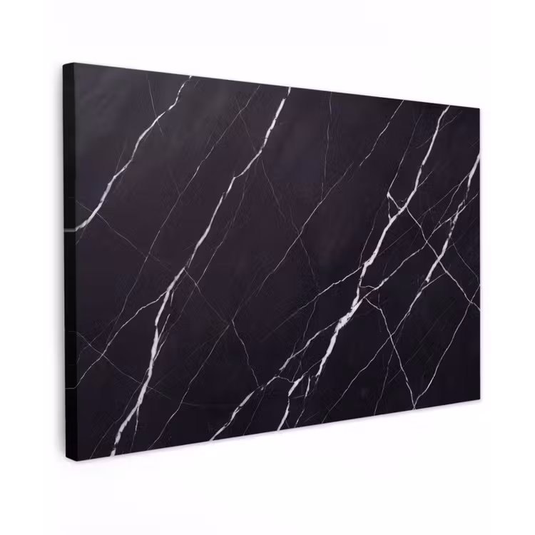 Marmer - Patroon - Abstract - Modern - Zwart Tuinposter op houten frame 2 cm dik klein -3d