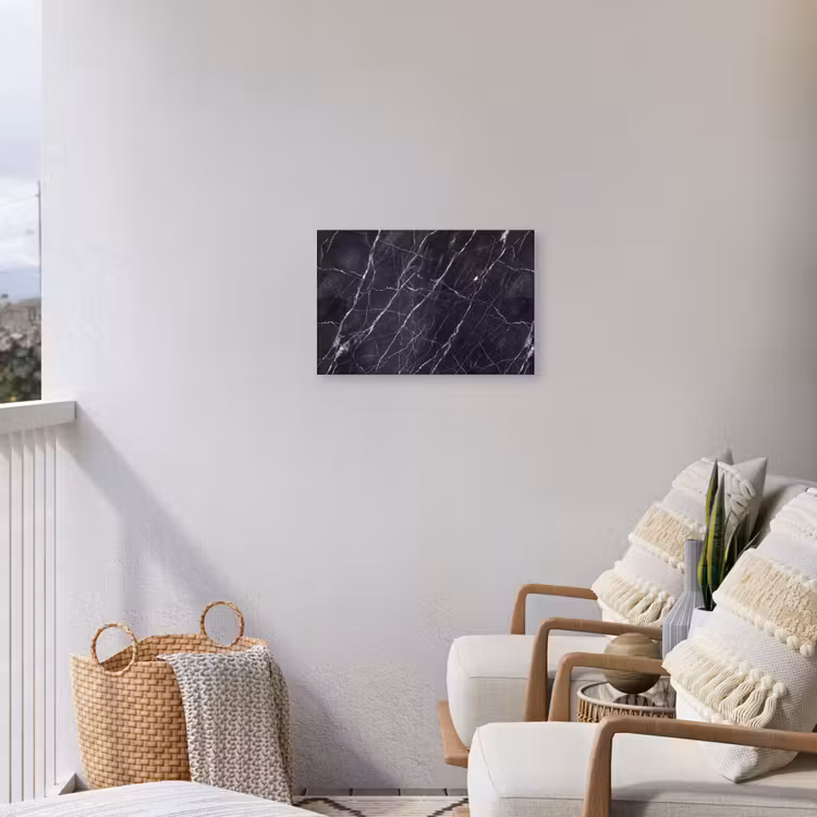 Marmer - Patroon - Modern - Zwart - Wit Tuinposter op houten frame 2 cm dik klein -sfeer1