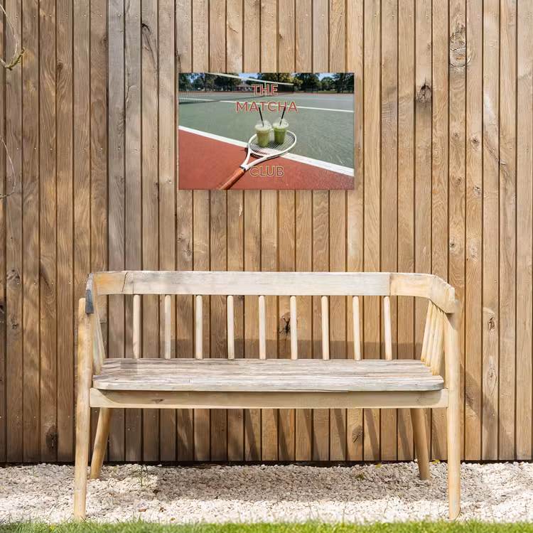 Matcha Club - Tennis - Matcha Tuinposter op houten frame 2 cm dik klein -sfeer4