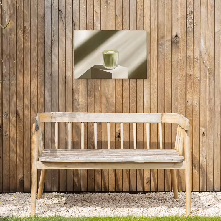Matcha - Glas - Groen - Minimalistisch Tuinposter op houten frame 2 cm dik klein -sfeer4