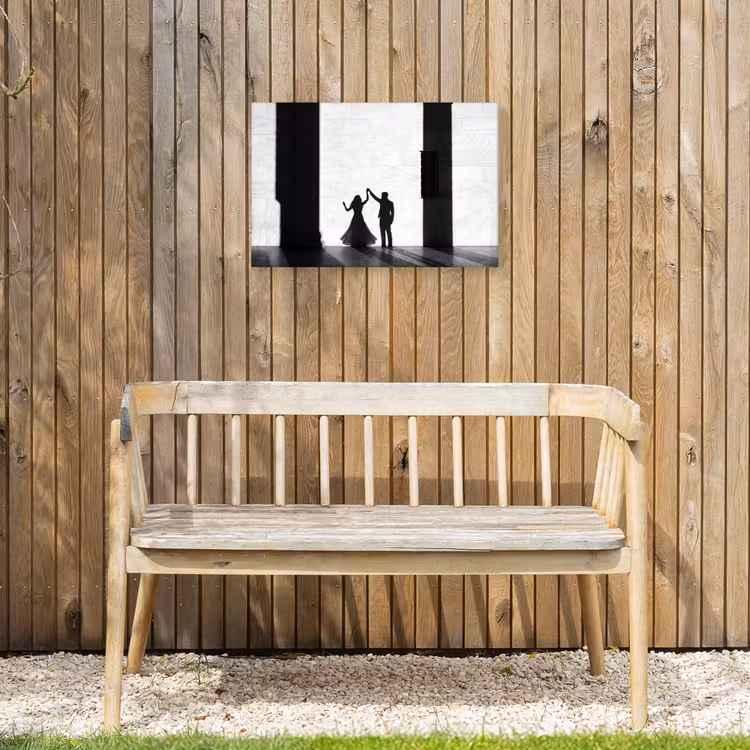 Mensen - Schaduw - Dans - Zwart-wit - Liefde Tuinposter op houten frame 2 cm dik klein -sfeer4