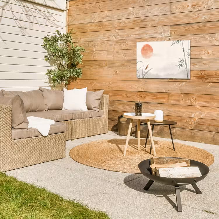 Minimalistisch - Bamboe - Groen Tuinposter op houten frame 2 cm dik klein -sfeer2