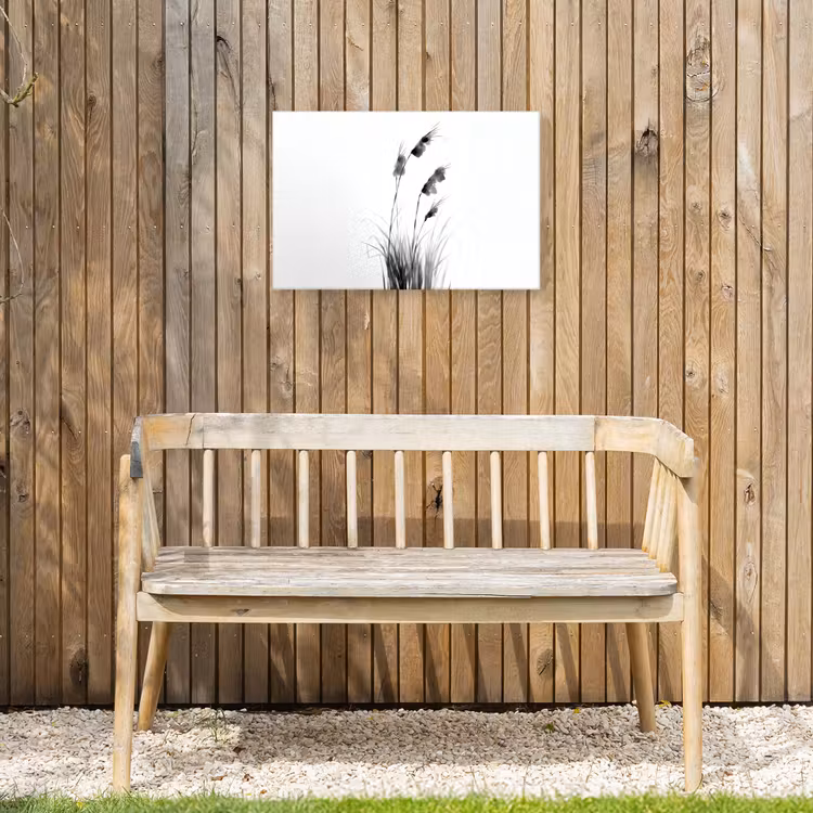 Minimalistisch - Stelen - Wit Tuinposter op houten frame 2 cm dik klein -sfeer4