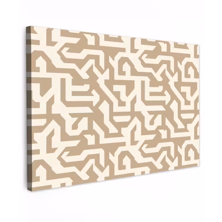 Modern - Abstract - Beige Tuinposter op houten frame 2 cm dik klein 845 -3d